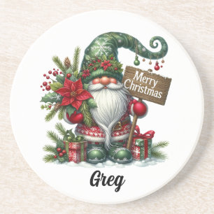 Cute Christmas Gnome Coaster