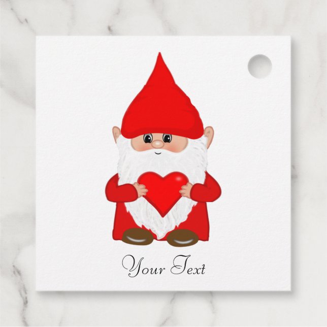 Cute Christmas Gnome Favour Tags (Back)