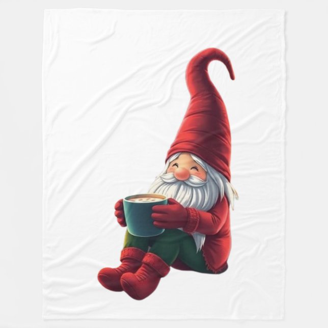 Cute Christmas gnome Fleece Blanket (Front)