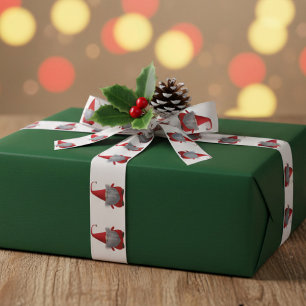 Cute Christmas Gnome Pattern Holiday Gift Satin Ribbon