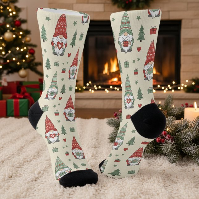 Cute Christmas Gnome Pattern Socks (Creator Uploaded)