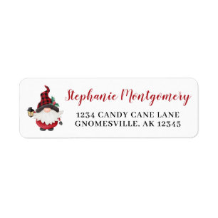 Cute Christmas Gnome Return Address Label