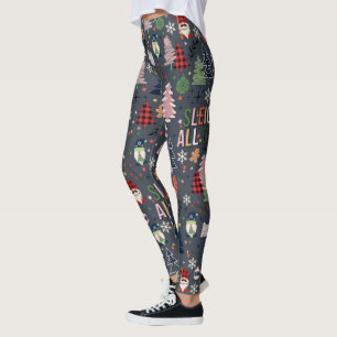 Cute Christmas Gnome Sleigh All Day Leggings