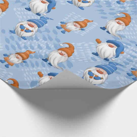 Cute Christmas Gnome Themed Pattern Wrapping Paper