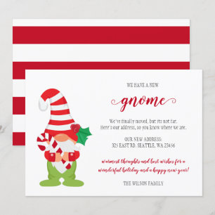 Cute Christmas Gnome We've Moved Holiday Cards