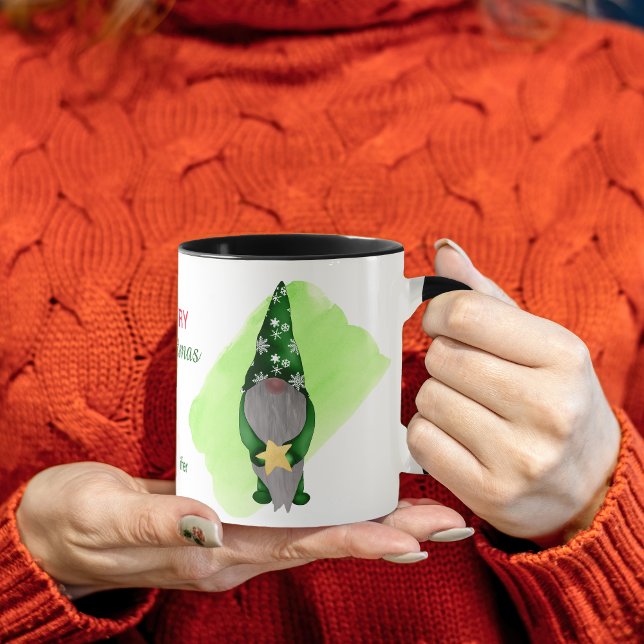 Cute Christmas Gnome with Gold Star Mug (Creator Uploaded)
