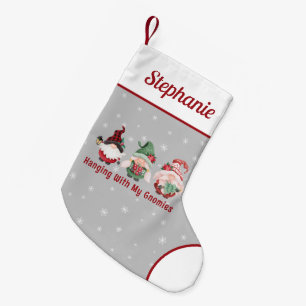 Cute Christmas Gnomes Custom Small Christmas Stocking