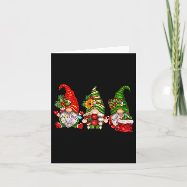 Cute Christmas Gnomes Family Matching Christmas 20 Card (Front)