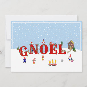 Cute Christmas Gnomes G-Noel Family 1-Photo Holiday Card