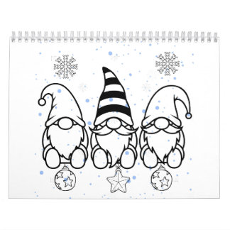 Cute Christmas Gnomes Holiday Design. Calendar