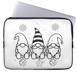Cute Christmas Gnomes Holiday Design. Laptop Sleeve