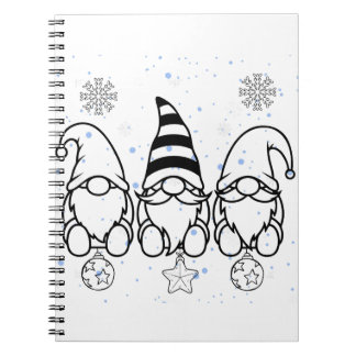 Cute Christmas Gnomes Holiday Design. Notebook