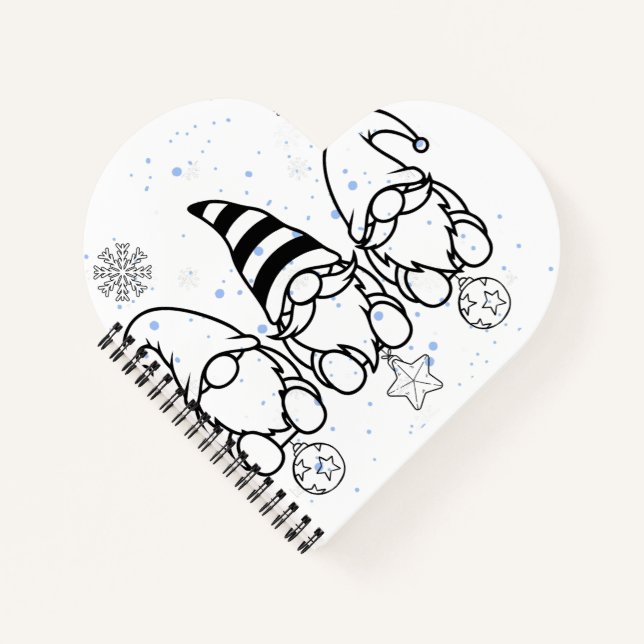  Cute Christmas Gnomes Holiday Design.  Notebook (Front)