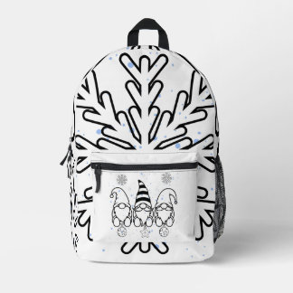 Cute Christmas Gnomes Holiday Design. Printed Backpack