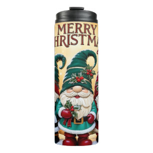 Cute Christmas Gnomes Merry Christmas Festive Thermal Tumbler