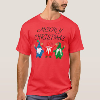 Cute Christmas Gnomes Mery Christmas T-Shirt