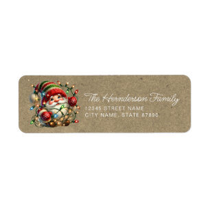 Cute Christmas Gnomes Return Address Labels