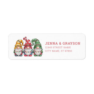 Cute Christmas Gnomes Return Address Labels