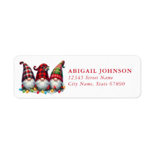 Cute Christmas Gnomes Return Address Labels