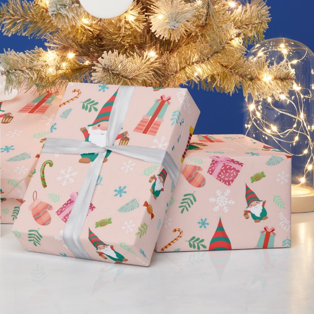 Cute Christmas Gnomes Wrapping Paper (Holidays)