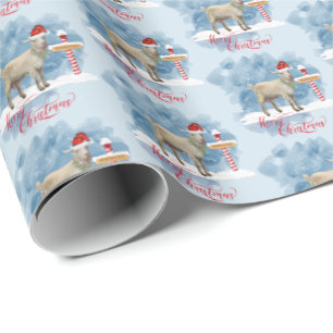 Cute Christmas Goat at North Pole Wrapping Paper