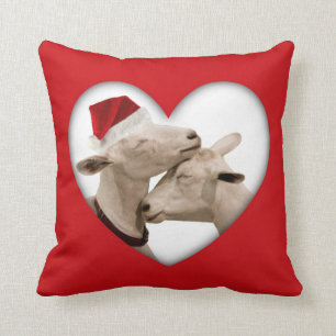 Cute Christmas Goat Couple Cushion