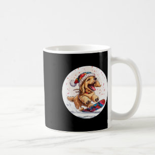 Cute Christmas Golden Retriever Dog Snowboarding S Coffee Mug
