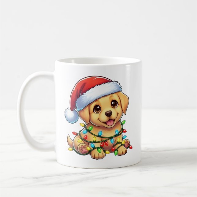 Cute Christmas Golden Retriever Mug (Left)
