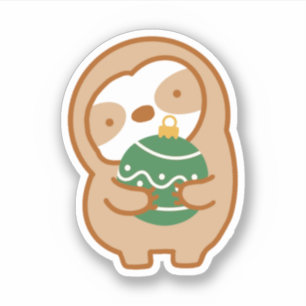 Cute Christmas Green Ornament Sloth