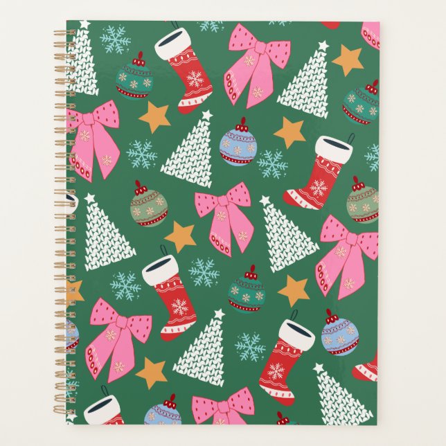 Cute Christmas Green Planner (Front)