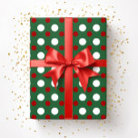 Cute Christmas Green Red Polka Dots Pattern  Wrapping Paper<br><div class="desc">Cute Christmas Green Red Polka Dots Pattern Wrapping Paper Roll</div>