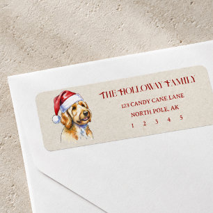 Cute Christmas Hand Drawn Golden Doodle Return Address Label