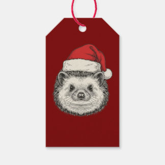 Cute Christmas Hedgehog Gift Tags