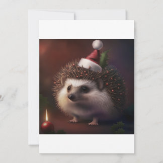  Cute Christmas Hedgehog , Hedgehog Lover Gift T-S Holiday Card