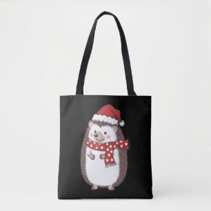 Cute Christmas Hedgehog Holiday Tote Bag