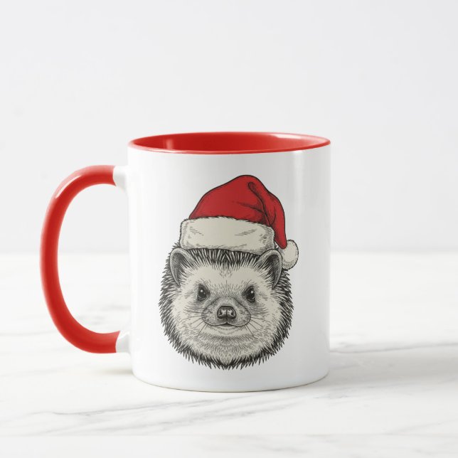 Cute Christmas Hedgehog Mug (Left)