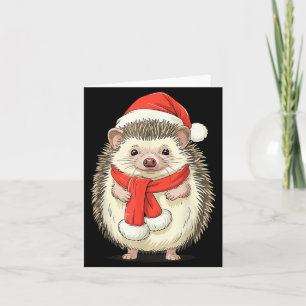 Cute Christmas Hedgehog Santa Card