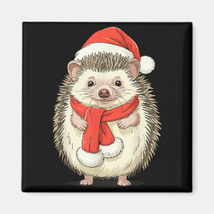 Cute Christmas Hedgehog Santa Magnet