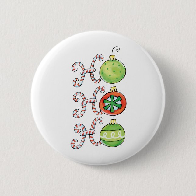 Cute Christmas Ho Ho Ho, Candy Canes Ornaments 6 Cm Round Badge (Front)