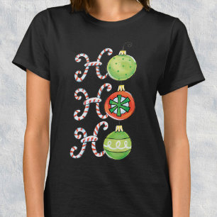 Cute Christmas Ho Ho Ho, Candy Canes Ornaments T-Shirt