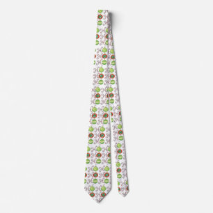 Cute Christmas Ho Ho Ho, Candy Canes Ornaments Tie