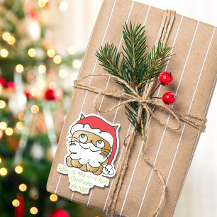 Cute Christmas Holiday Cartoon Cat Funny Saying