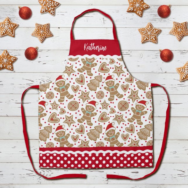 Cute Christmas Holiday Gingerbread Man Apron (Creator Uploaded)