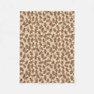 Cute Christmas Holiday Gingerbread Men Cookies Fleece Blanket