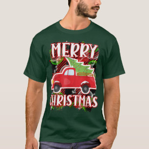 Cute Christmas holiday Xmas country farming truck  T-Shirt