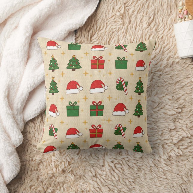 Cute Christmas icons Cushion (Blanket)