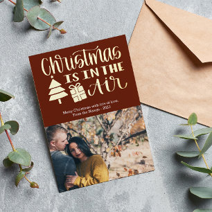 Cute Christmas Is In The Air Photo Foil Holiday Card