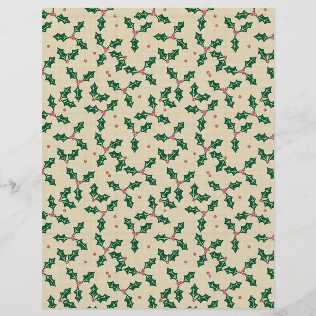 Cute Christmas Jingle Bells Scrapbook Paper (Front)