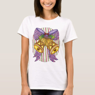 Cute Christmas Jingle Bells with Ribbon and Bow T-Shirt
