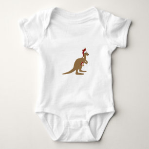 Cute Christmas Kangaroos Baby Bodysuit